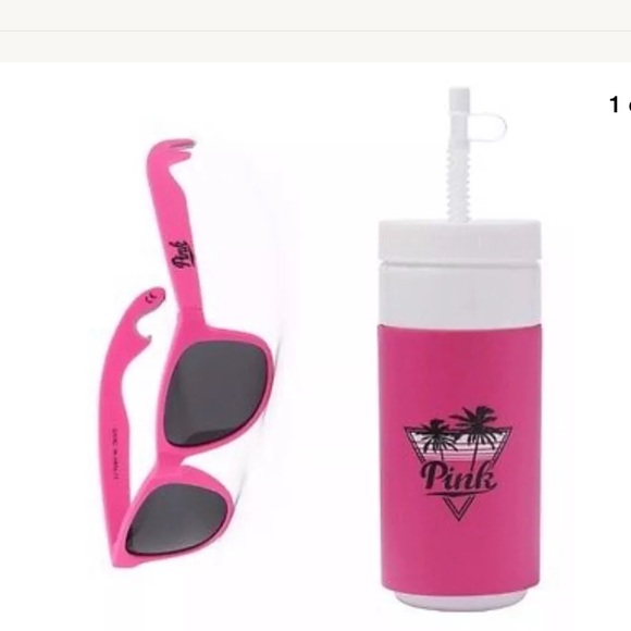 NWT Victoria/'s Secret Pink Water Bottle And Bottle Opener Sunglasses Set